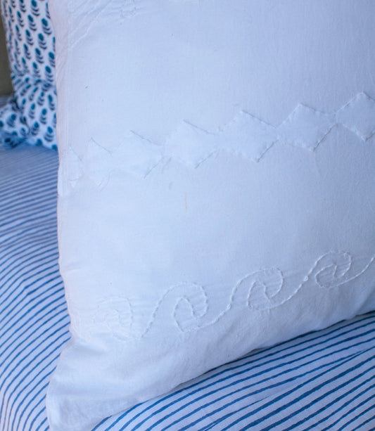 Kerry Cassill Pillowcase Set | White Appliqué