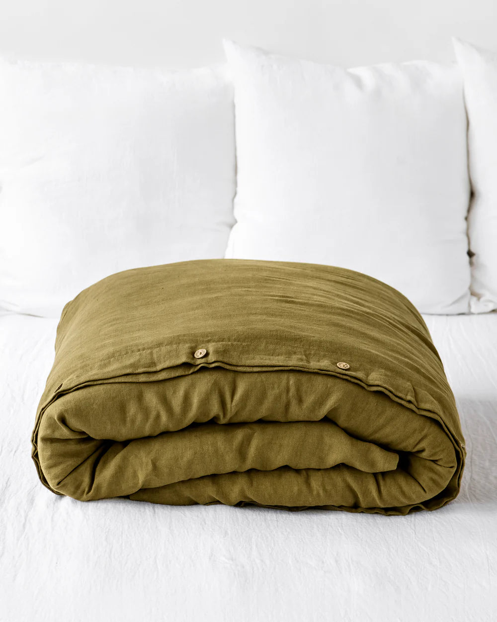 Linen Duvet Cover | Queen | Olive Green