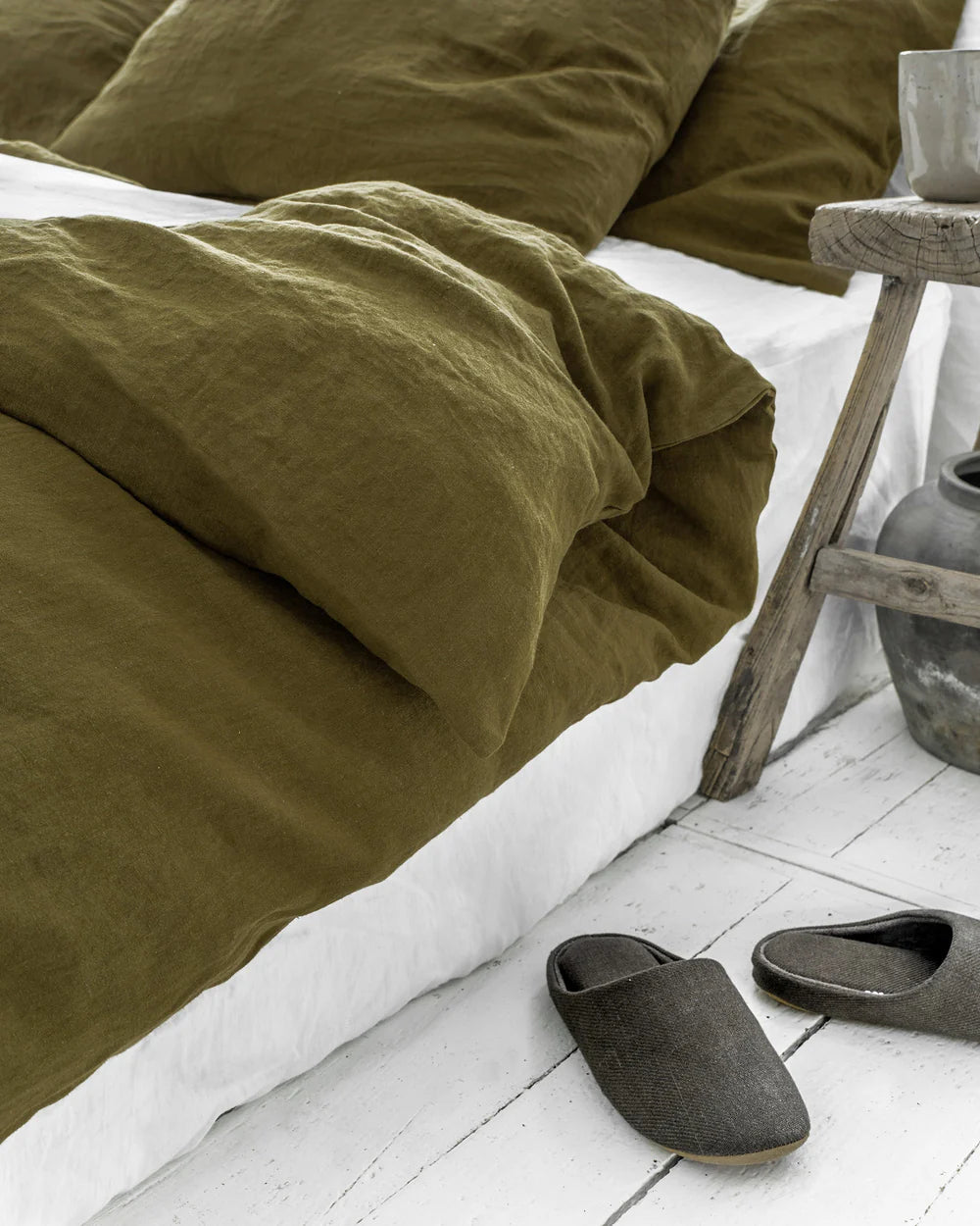 Linen Duvet Cover | Queen | Olive Green