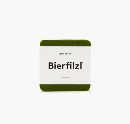 Bierfilzl Merino Square Coaster | Solid 4pc | Loden Green