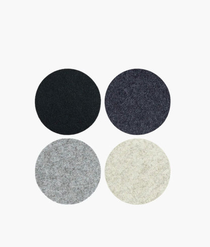 Bierfilzl Merino Round Coaster | Multi 4pc | Noir