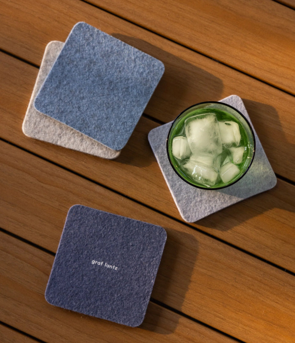 Bierfilzl Merino Square Coaster | Multi 4pc | Brisk