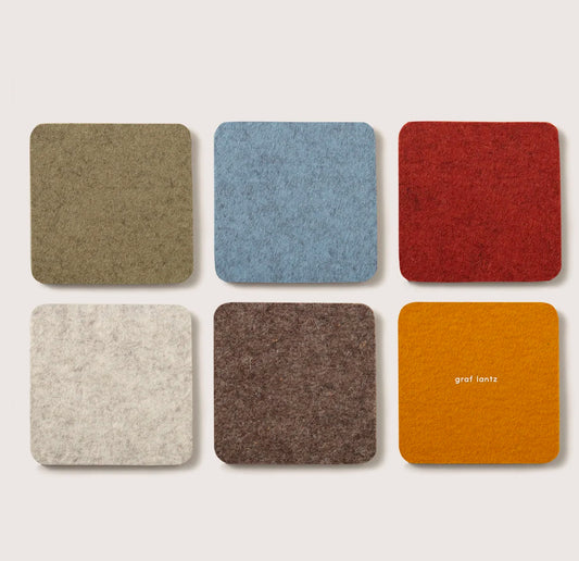 Bierfilzl Merino Square Coaster | Multi 6pc | Desert Sun