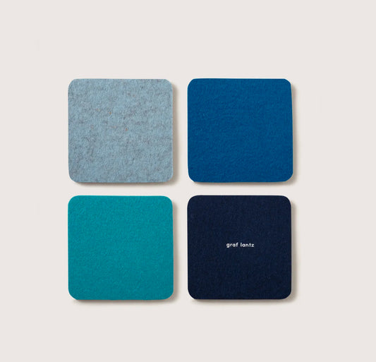 Bierfilzl | Merino Square Coaster | Multi 4pc | Ocean