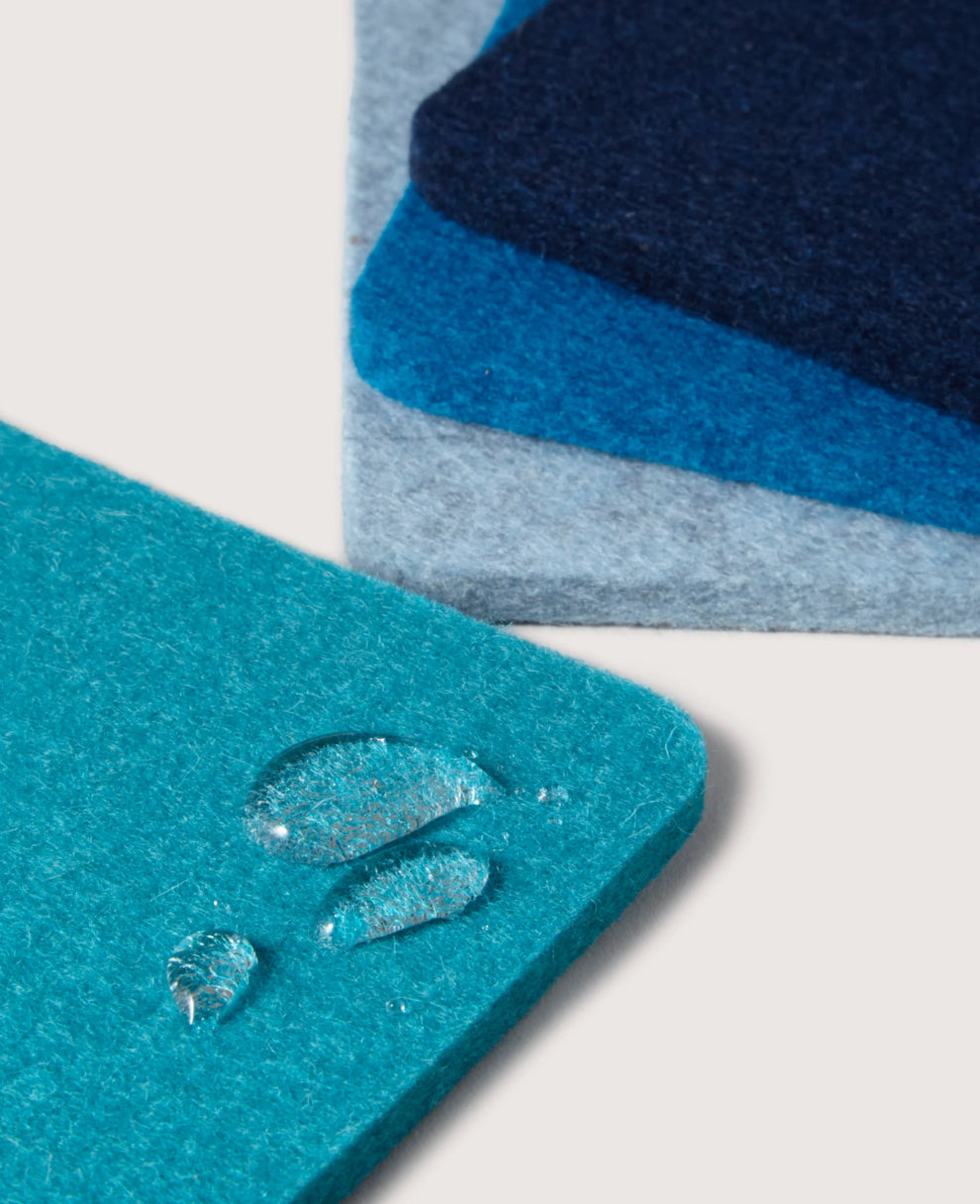 Bierfilzl | Merino Square Coaster | Multi 4pc | Ocean