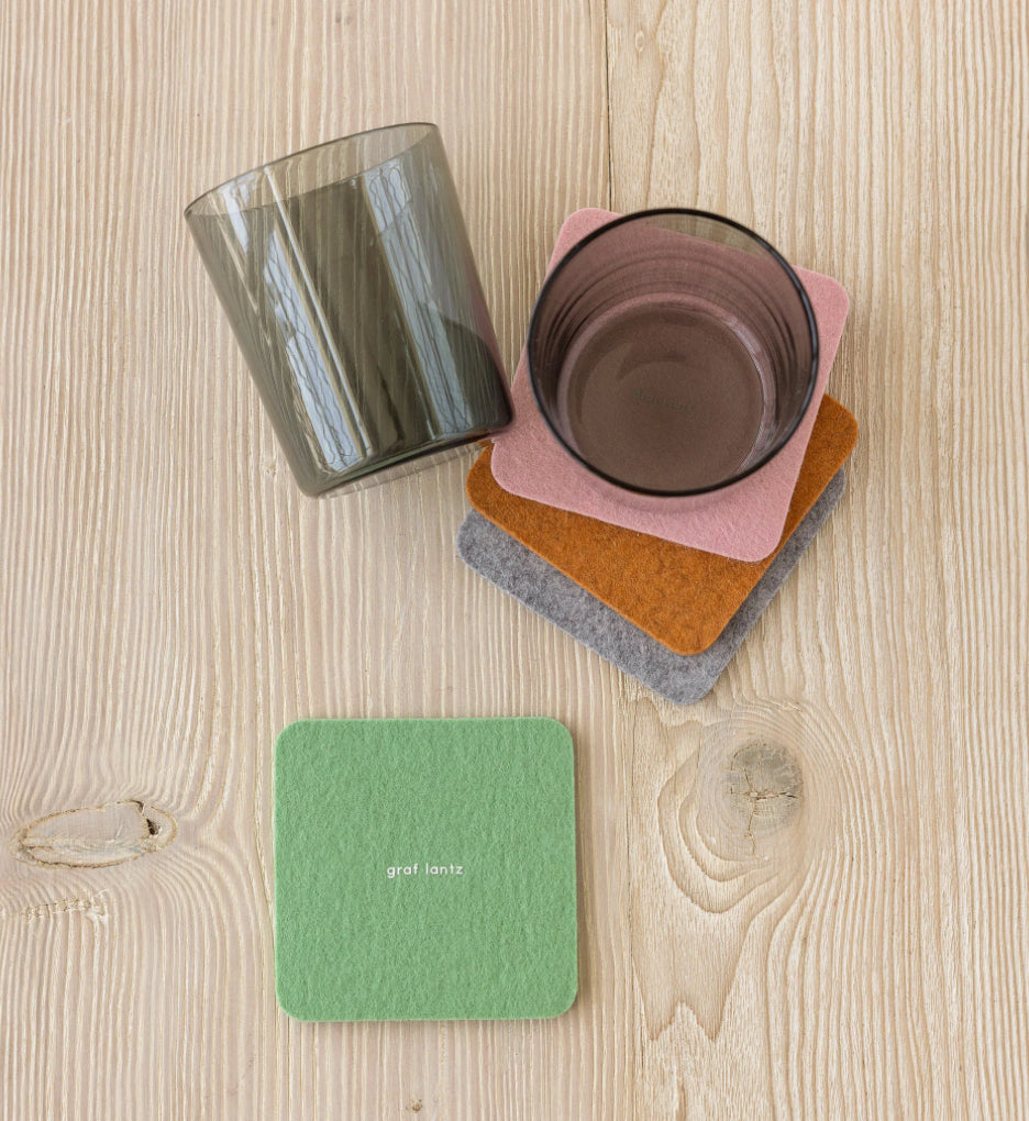 Bierfilzl Merino Square Coaster | Multi 4pc | Chic