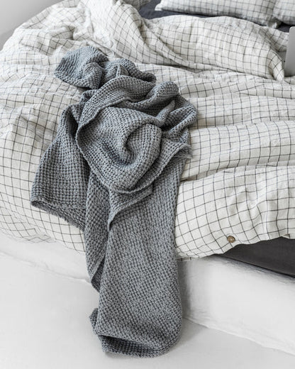 Linen Queen Waffle Blanket | Light Grey