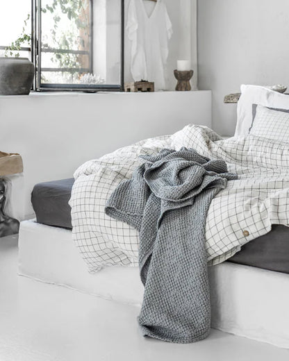 Linen Queen Waffle Blanket | Light Grey