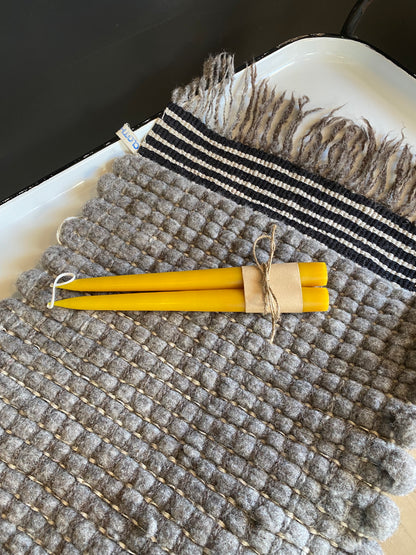 Le Petit Tapis | Handwoven Small Wool Mat | Puff Grey