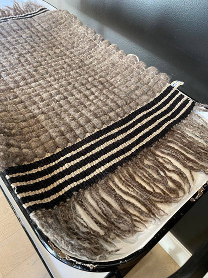 Le Petit Tapis | Handwoven Small Wool Mat | Puff Grey