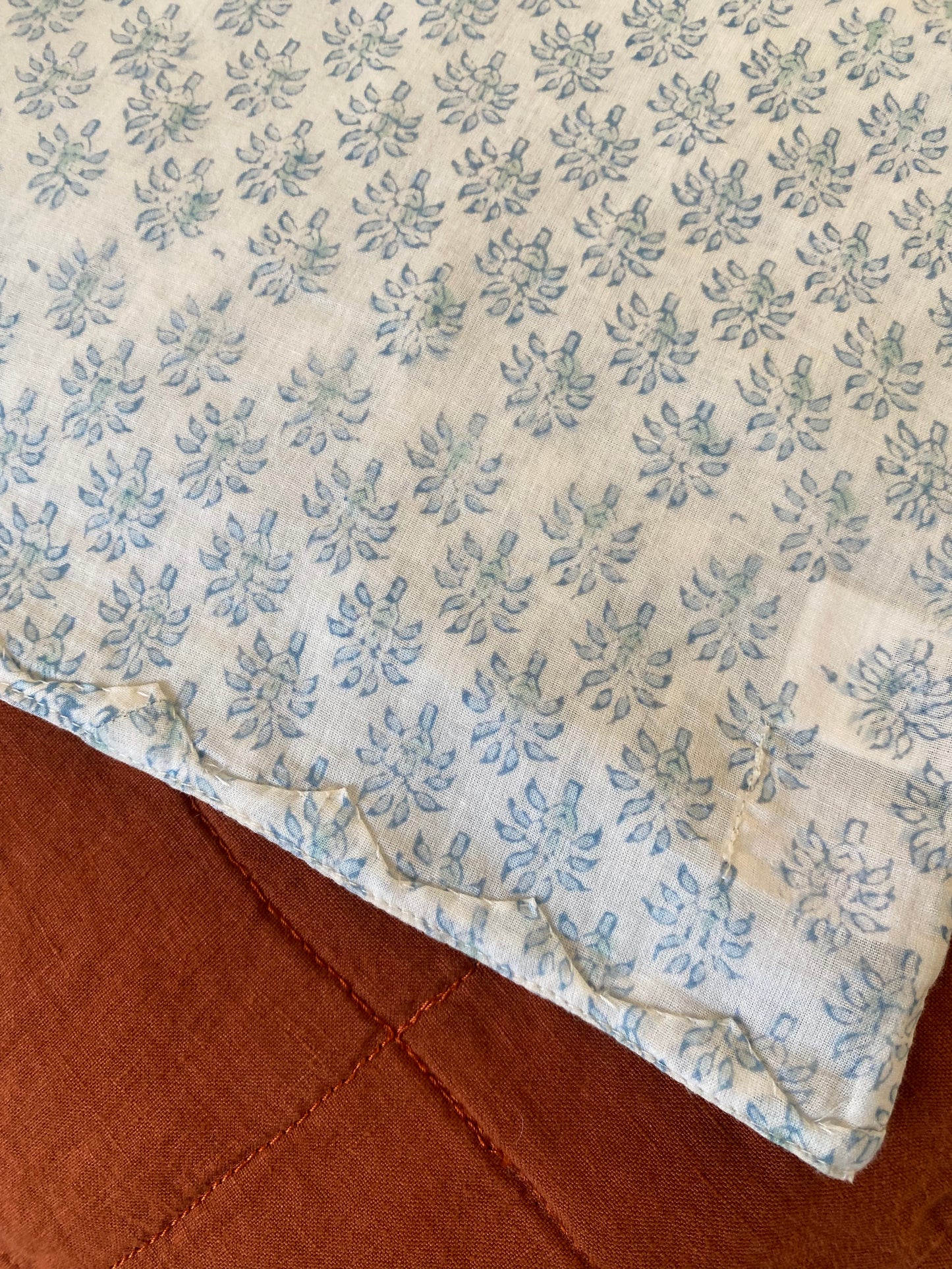 Hand Block Printed Cotton Pillowcase Set | Pineapple