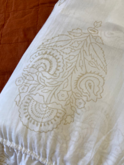 Hand Block Printed Cotton Duvet Cover | Queen