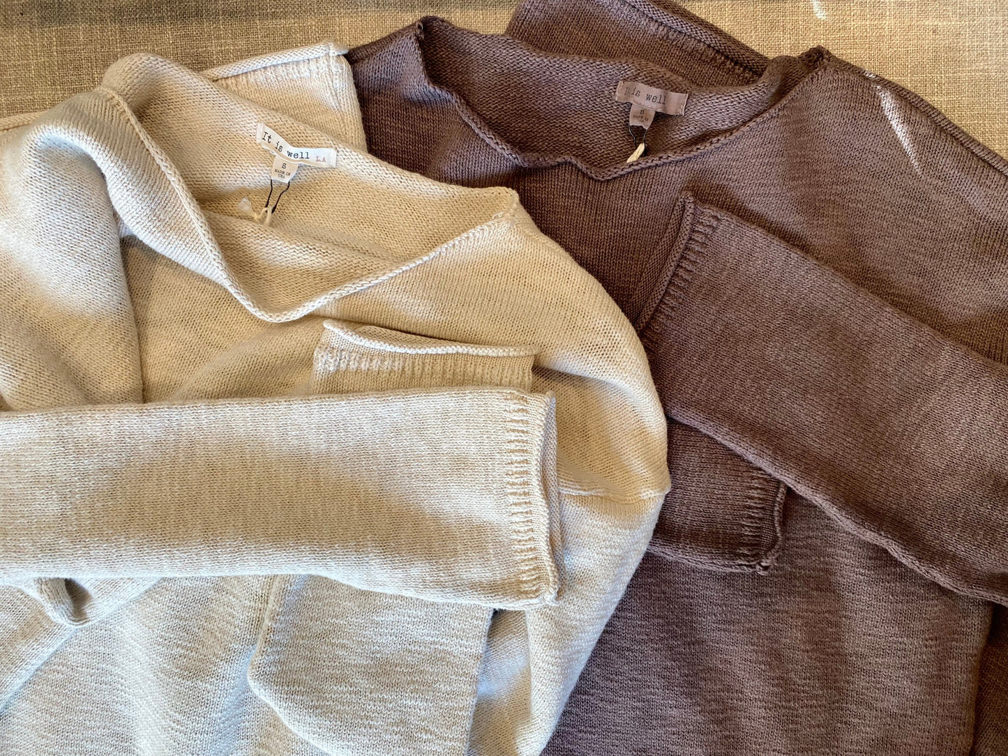 It Is Well L.A. Serene Sweater Dress in Natural, Soil & Black