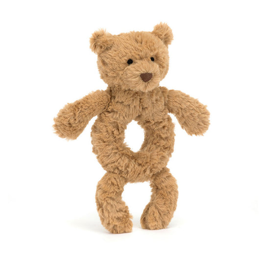 Jellycat - Bartholomew Bear Ring Rattle - front 1