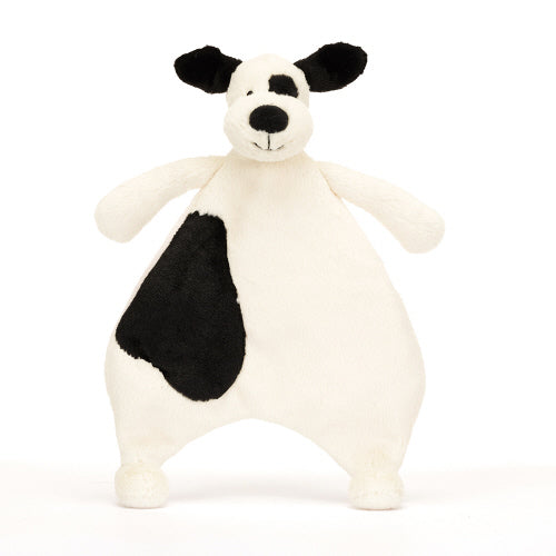 Jellycat Bashful Black and Cream Puppy Comforter