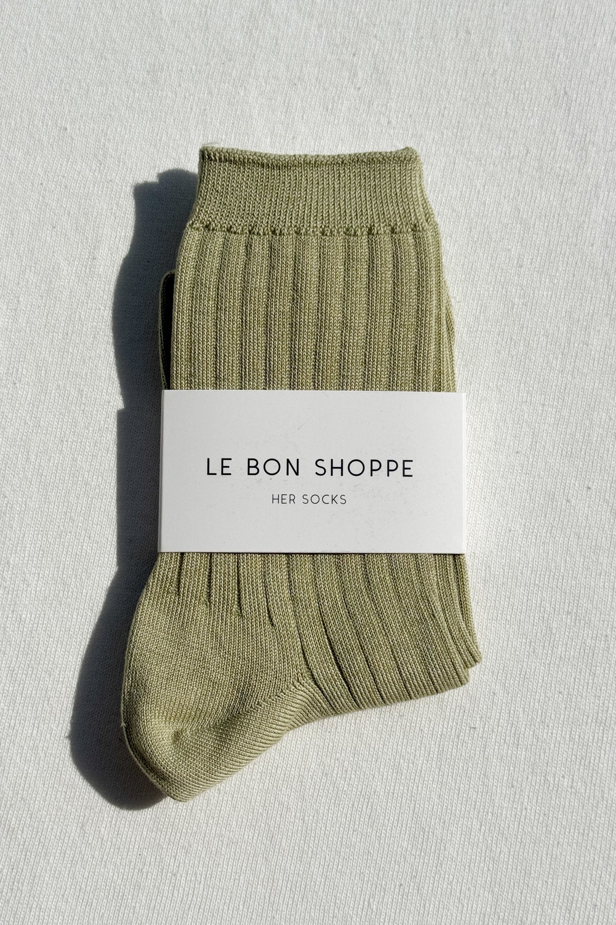 avocado colour women's socks from le bon shoppe on white background