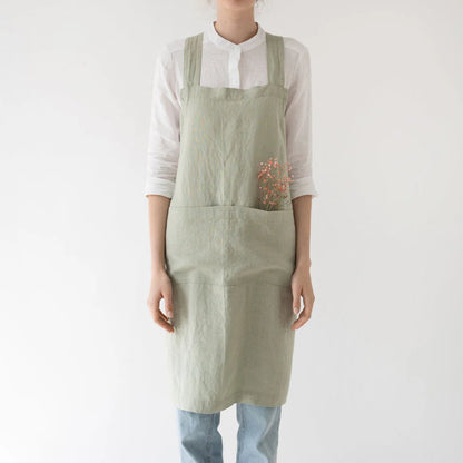 Linen Crossback Apron | One Size