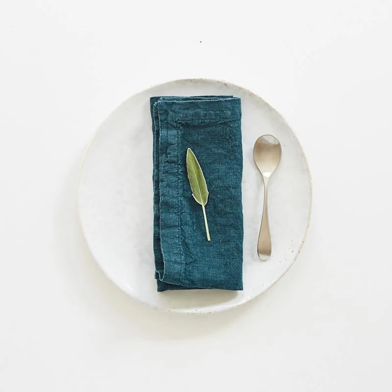 Linen Tales linen napkin in deep water