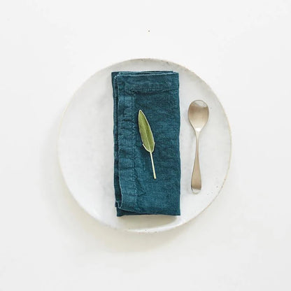 Linen Tales linen napkin in deep water