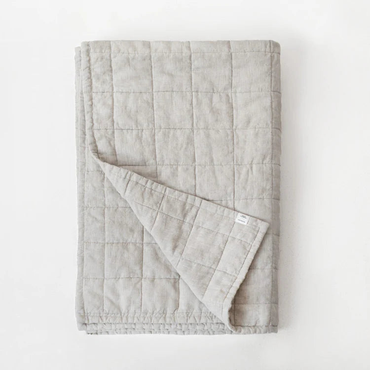 Melange Linen Quilted Blanket