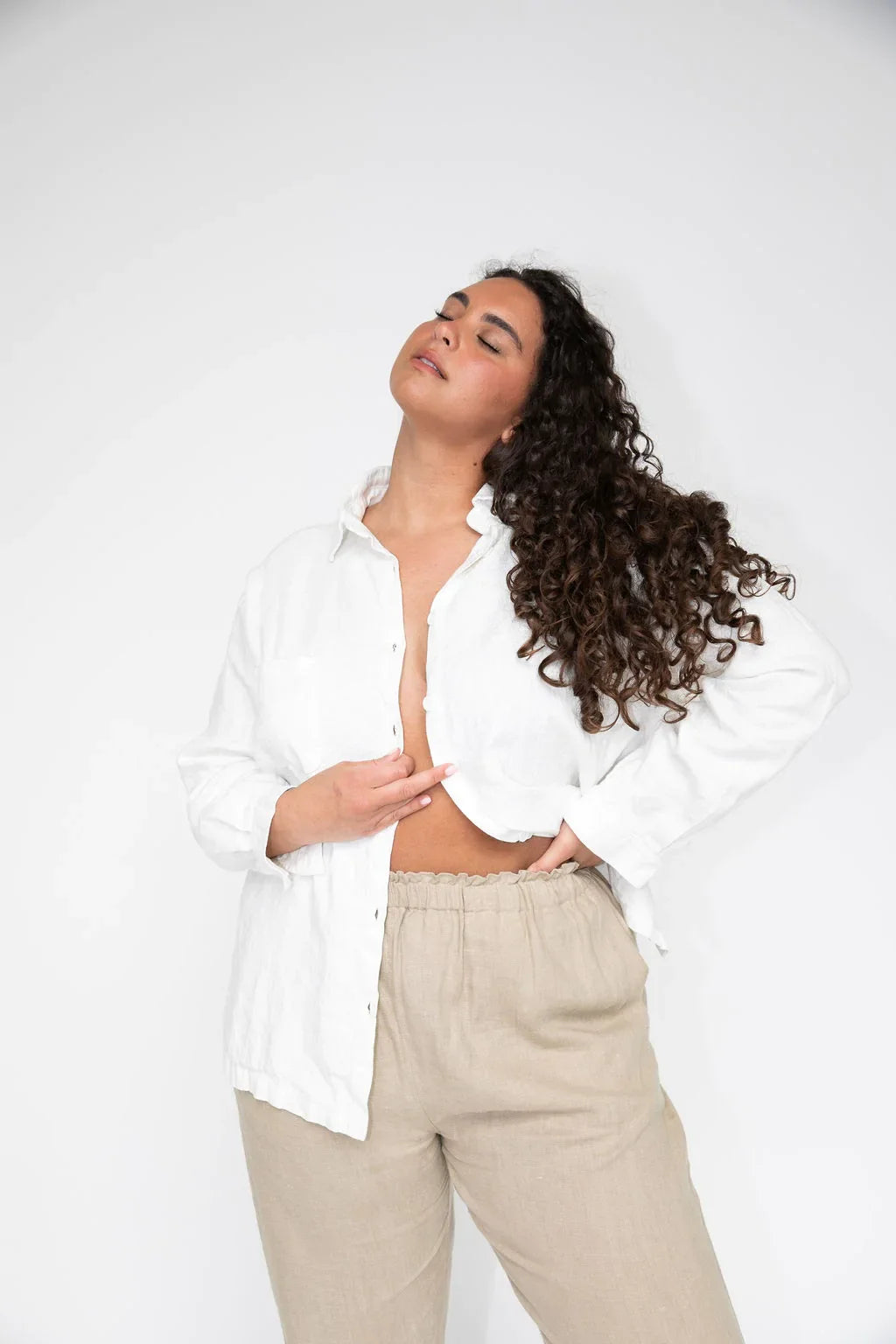 Lloyd Top in White Linen