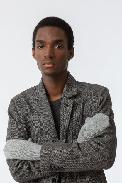 Dinadi Merino Mittens in Flint Grey