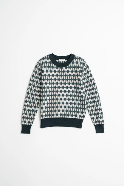 Merino Dhaka Sweater in Dragonfly Green