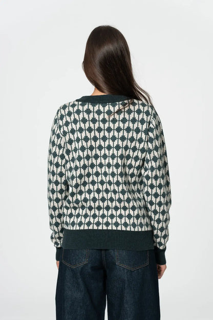 Merino Dhaka Sweater in Dragonfly Green