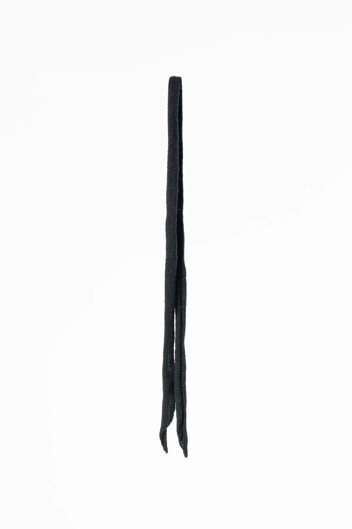 Merino Handknit Skinny Scarf in Black