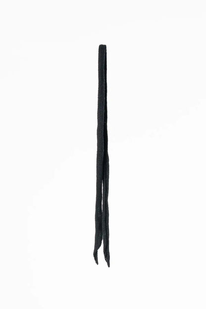 Merino Handknit Skinny Scarf in Black