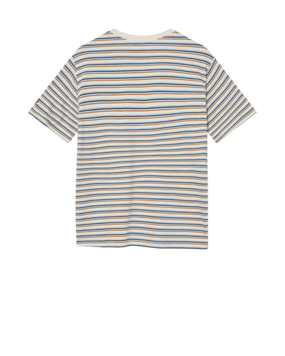 Diaz Stripe O-Neck Short Sleeve Tee in Ecru