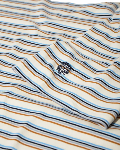 Diaz Stripe O-Neck Short Sleeve Tee in Ecru