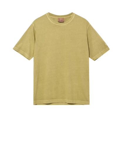 "MOS MOSH Gallery Step Faded Short Sleeve T-Shirt in Moss – available in Canada - flatlay front view