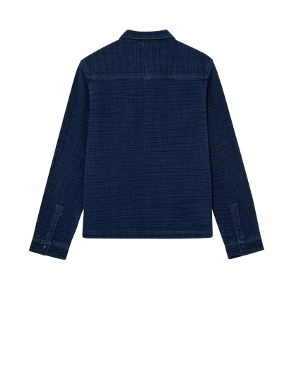 Mos Mosh Dobby Indigo Jacket Blue corduroy jacket back flat lay