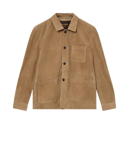 MOS MOSH Gallery Conor Toasted Coconut Suede Jacket – shop men's jackets in Canada frontlay of front