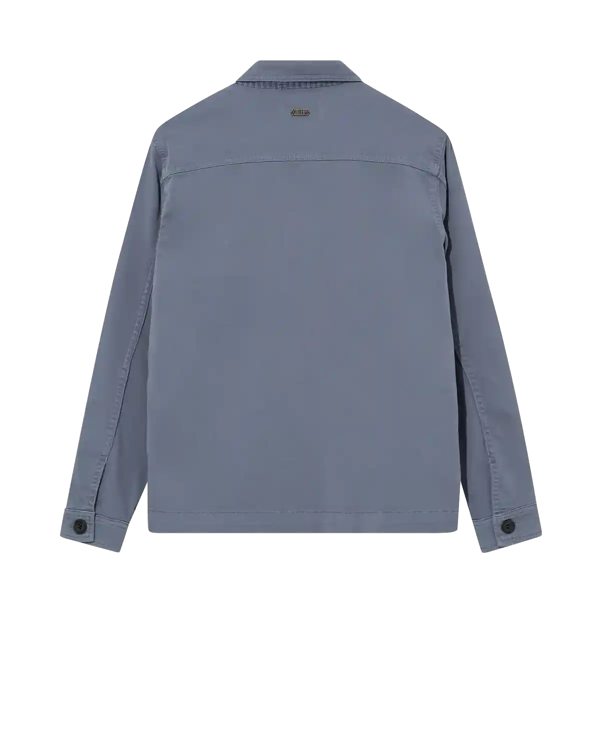 Mos Mosh Gallery Matteo Soft Overshirt in Flint Stone – back flatlay view – shop in Kelowna at Textile Apparel