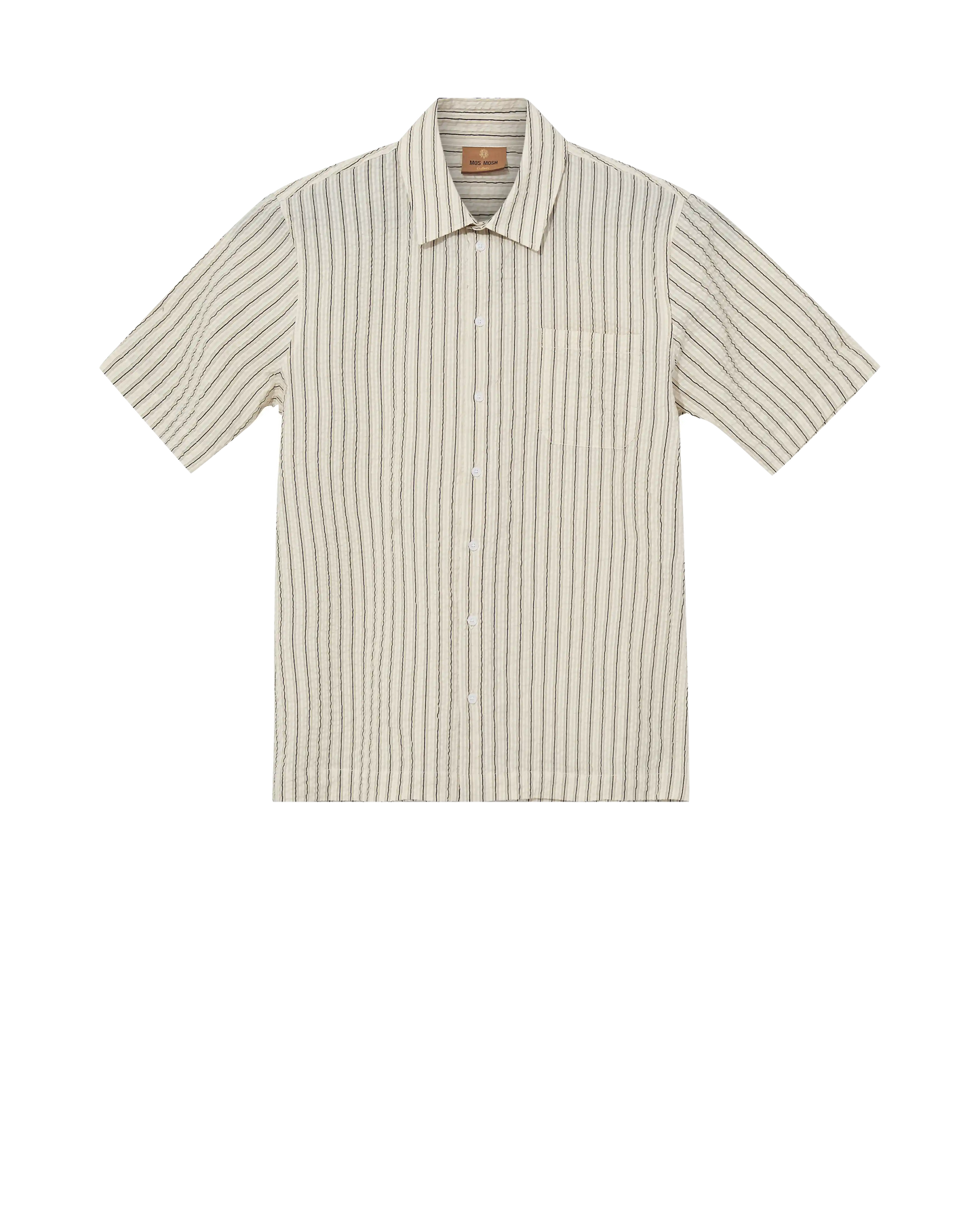 MOS MOSH Gallery Marlon Stripe Shirt Seneca Rock – men's cotton shirt, Canada frontlay view of front