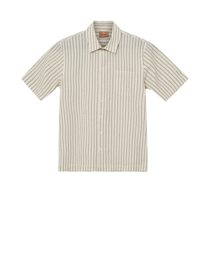 MOS MOSH Gallery Marlon Stripe Shirt Seneca Rock – men's cotton shirt, Canada frontlay view of front