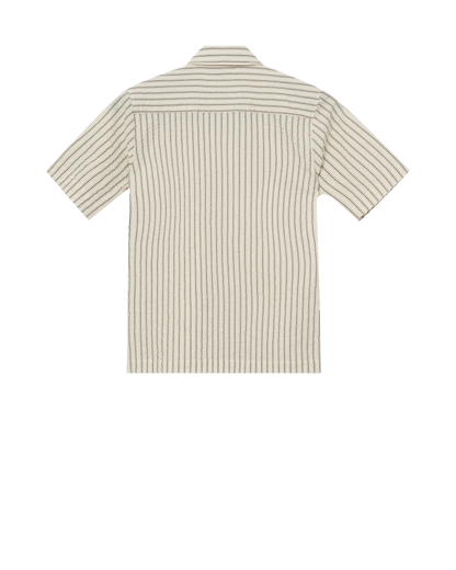 MOS MOSH Gallery Marlon Stripe Shirt Seneca Rock – men's cotton shirt, Canada frontlay view of back of men's striped shirt