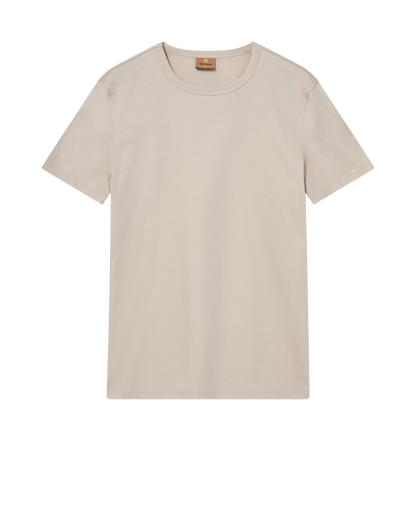 Mos Mosh Gallery Perry short sleeve t-shirt organic cotton chateau gray flatlay front