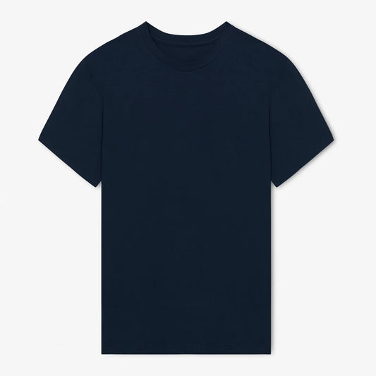 Milo & Dexter - FW24 - Classic Cotton T-Shirt in Navy - on display front 1 