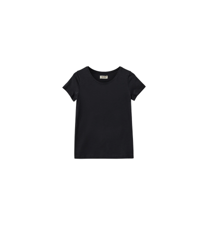 Black t-shirt on a white background