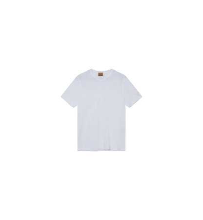 Front view of Mos Mosh Gallery V-neck tee in white  at Textile Apparel Kelowna