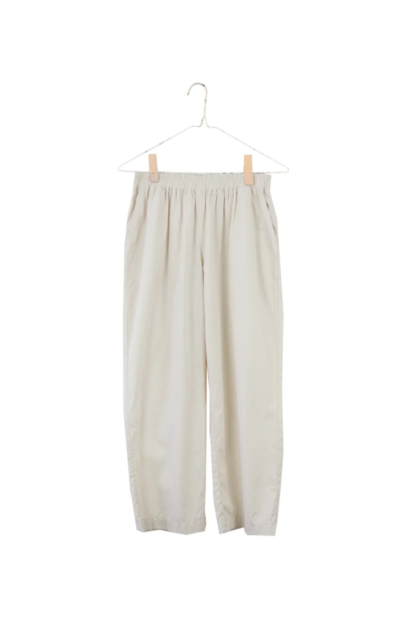Organic Poplin Cropped Pant in Natural