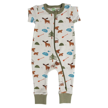 2-Way Zip | Short Sleeve Romper | Signature Prints