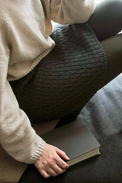 Dinadi - Fall 23/24 - Merino Handcrochet Skirt in Charcoal Grey