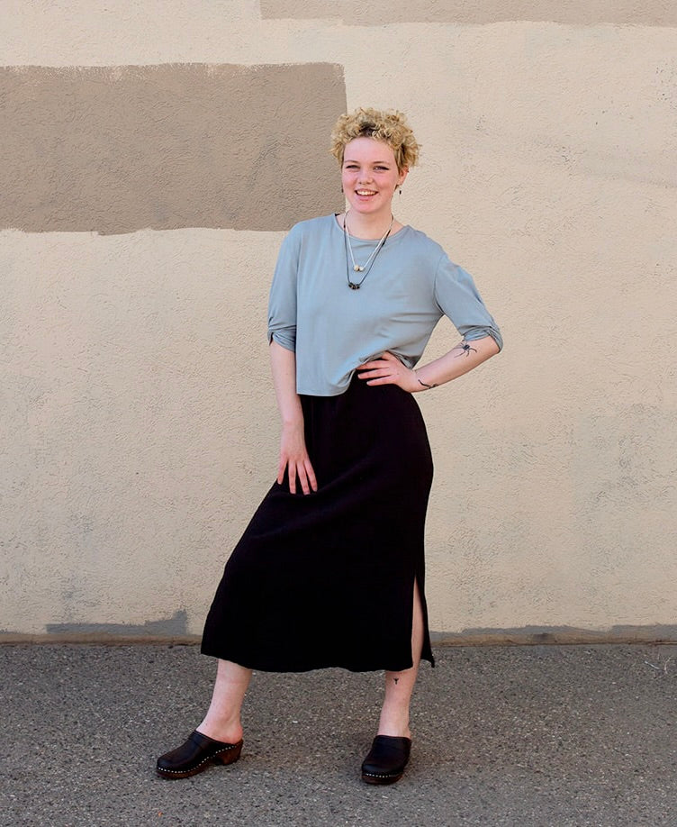 Skimmia Top in Dove Blue