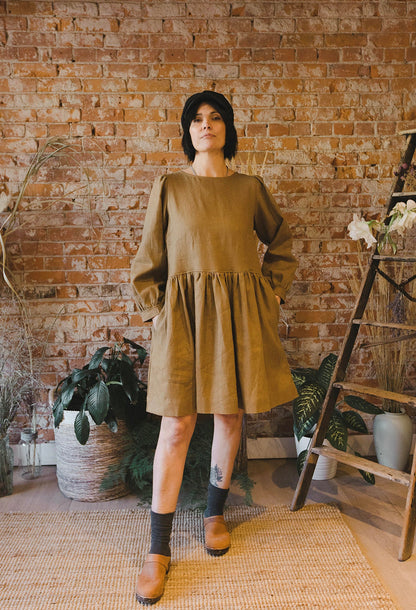 Seek Shelter Mini Gloria Linen dress