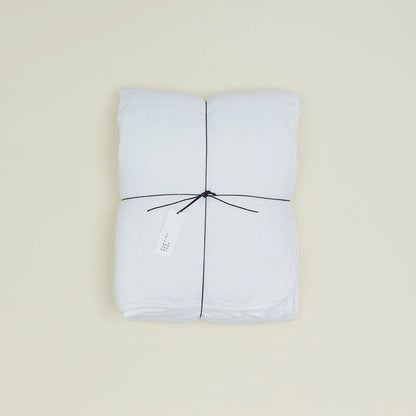 Simple Linen Quilted Throw | White