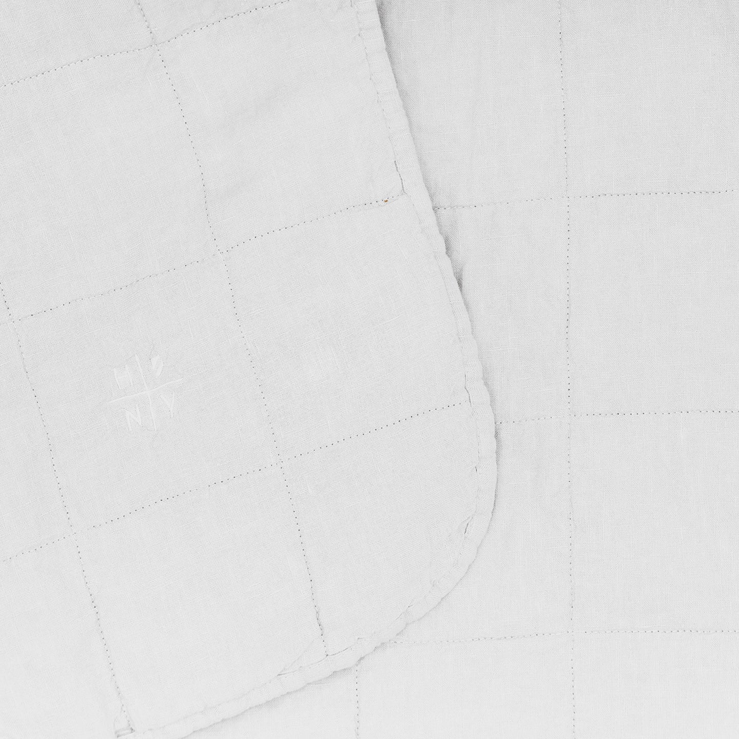Simple Linen Quilted Throw | White